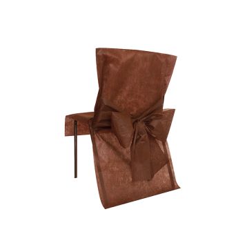 Housses de chaise intissé x10 - Chocolat