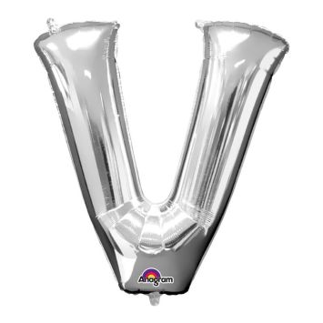 Ballon à air Lettre "V" - Argent