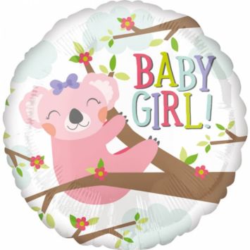 Ballon Métallique Hélium Koala "Baby Girl !"