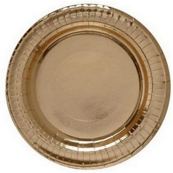 Grandes assiettes en carton dorées 29 cm pour une présentation raffinée | jourdefete.com