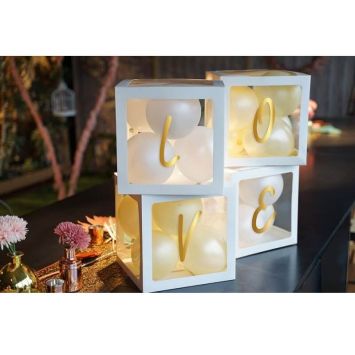 4 Cubes en carton avec film plastique rigide - 30 cm  Couleur au Choix