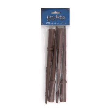 4 baguettes magiques en plastique harry potter