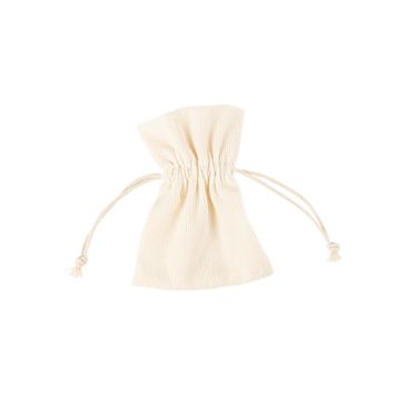 4 pochons en tissu côtelé blanc crème pour une présentation élégante | jourdefete.com