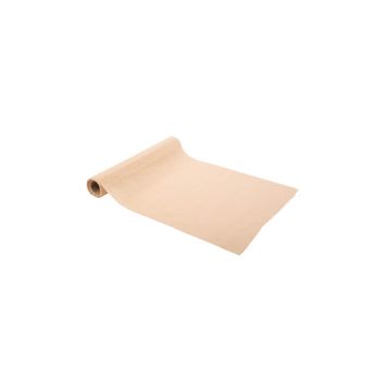 Chemin de table Coton Effet Tissé Chiné Sable 28 cm x 5 m Lavable à 30° | jourdefete.com