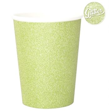 8 Gobelets en Carton à Paillettes - Or