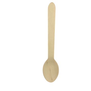 Grandes cuillères en bois jetables 160 mm pour buffet écolo | jourdefete.com