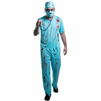 Déguisement de chirurgien zombie ensanglanté pour adulte | jourdefete.com
