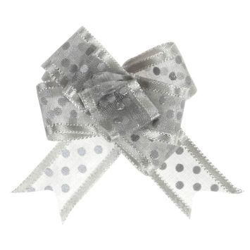5 Nœuds à pois automatiques Organdi - Argenté