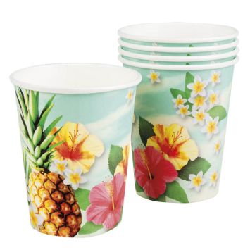6 Gobelets "Hawaï Paradise" 