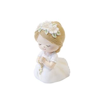 Figurine pour communion - 5,2 x 3,5 x 3,5 cm - Communiant agenouillé avec chapelet - Modèle au choix