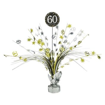 Centre de Table Palmier 60 Ans - Argent / Or