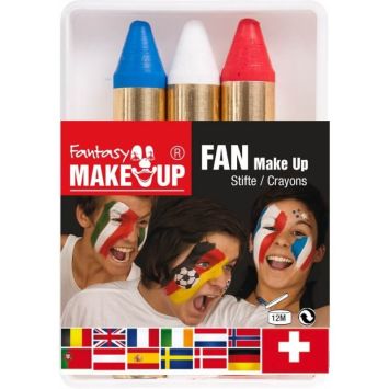 Boîte de 3 crayons - bleu blanc rouge