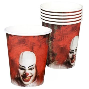 Sachet de 6 Coupelles en Carton - Clown d'Horreur