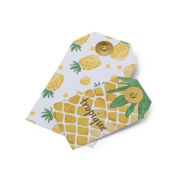 10 Etiquettes Ananas "Tropical"