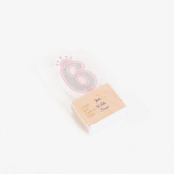 Bougie d'Anniversaire Chiffre 6 « Princesse » 