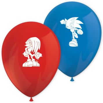 Optez pour ce lot de 8 ballons de la licence Sonic pour l'anniversaire de votre enfant | jourdefete.com