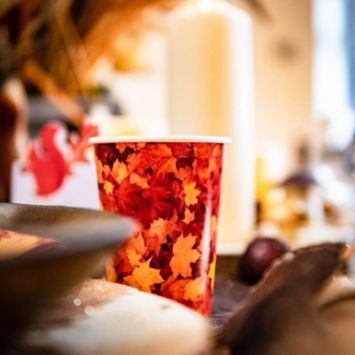 8 Gobelets Feuilles d'Automne - 255 ml