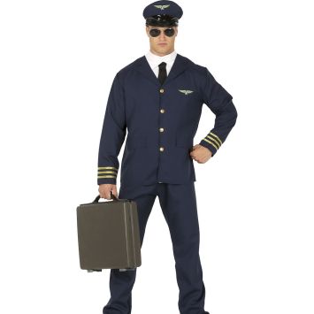Déguisement de pilote d’avion pour homme avec casquette | jourdefete.com