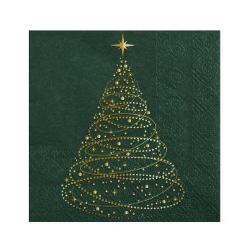 20 serviettes cocktail en papier - Noël - 25 x 25 cm - Collection Noël Étincelant - Couleur au choix
