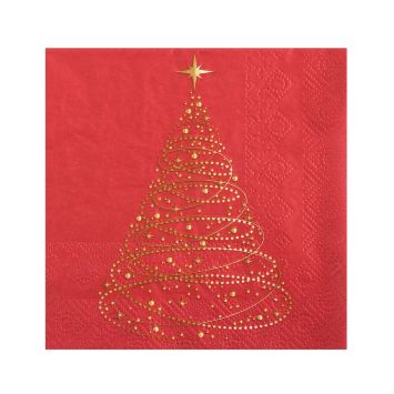 20 serviettes cocktail en papier - Noël - 25 x 25 cm - Collection Noël Étincelant - Couleur au choix