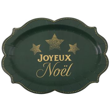 2 plateaux "Joyeux Noël" en carton - Noël - 36 x 26 cm - Collection Noël Étincelant - Couleur au choix
