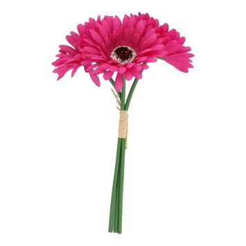 Bouquet de 3 fleurs artificielles germinis attachées par du raphia | jourdefete.com