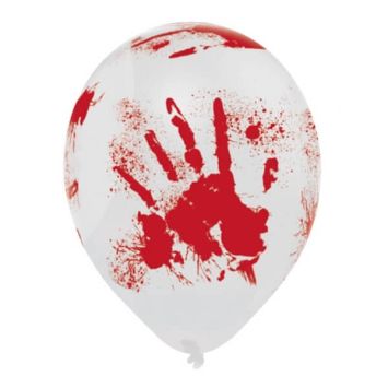 6 Ballons de Baudruches "Halloween Sanglant"