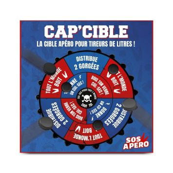 Jeu à boire en forme de cible avec capsules à lancer pour soirée apéro | jourdefete.com


