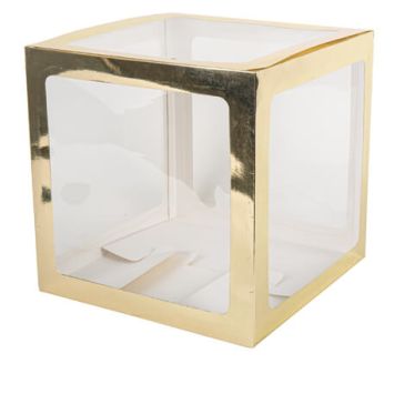Cube à ballons - Transparent avec contours colorés or | jourdefete.com
