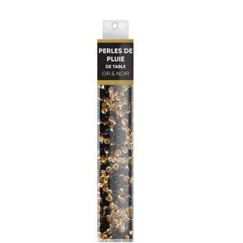 Perles de pluie noir et or pour décoration de table | jourdefete.com