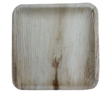 Assiettes carrées en palmier de 25 x 25 cm | jourdefete.com