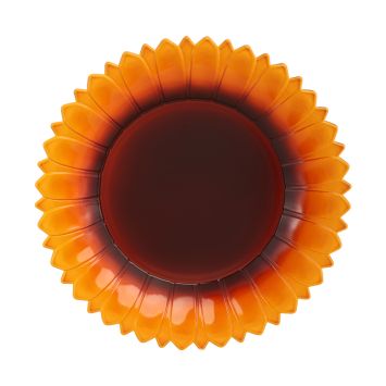 Assiette de présentation forme tournesol doré décoration table automne diamètre 33 cm | jourdefete.com