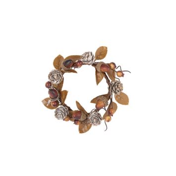 couronne automnale feuilles glands pommes de pin | jourdefete.com