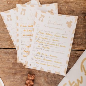 10 Cartes " Qui connaît le mieux maman ? " - Collection Baby Nude