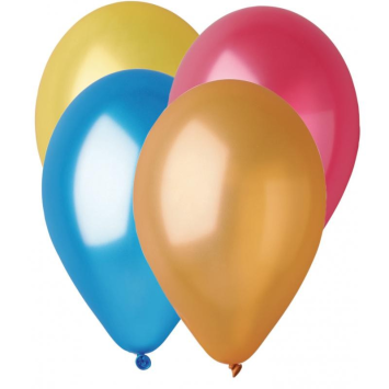 10 ballons métallisés en latex - 30 cm - Couleur Multicolore | jourdefete.com