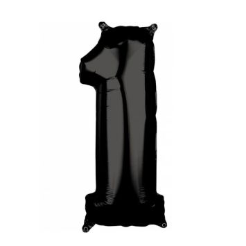 Ballon à air Chiffre Noir - 66 cm - Chiffre au Choix