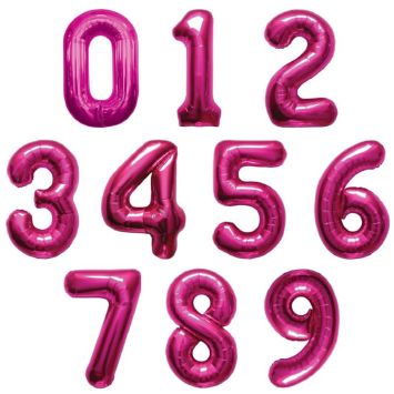 ballon à air chiffre au choix de 66 cm rose | jourdefete.com