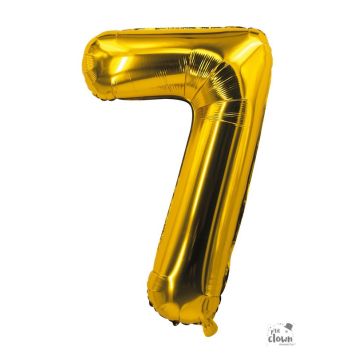 Ballon métallisé en mylar en forme de chiffre - Or - 85 cm - Chiffre au choix