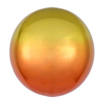 Un superbe ballon jaune au dégradé orange à gonfler lors de votre fête | jourdefete.com