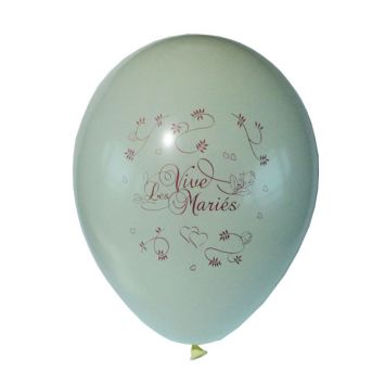 10 Ballons Vive les Mariés Couleur Ivoire