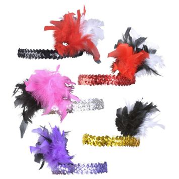 Bandeau Années Folles Sequin et Plumes
