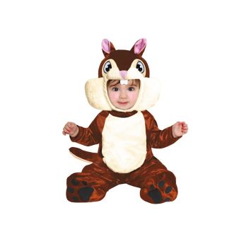 Bébé déguisé en écureuil avec capuche et pattes marron | jourdefete.com