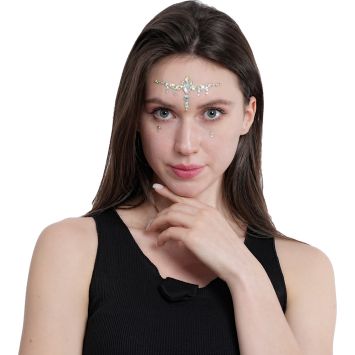 Bijoux adhésifs pour visage - Diadème avec perles