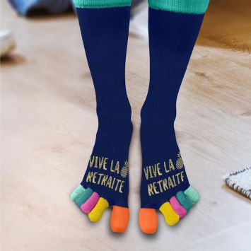 Paire de chaussettes à orteils pour retraite - Vive la retraite - Joyeuse Retraite