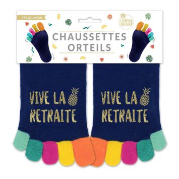 Une paire de chaussettes à orteils pour un départ à la retraite | jourdefete.com