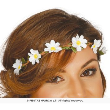Couronne bohème fleurs blanches élégantes | jourdefete.com