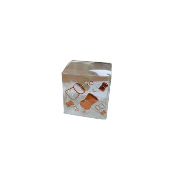 Lot de 10 boîtes transparentes avec motifs de bouchons - 4 x 4 x 4 cm | jourdefete.com