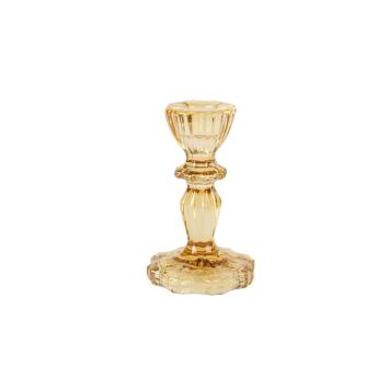 Bougeoir Salvia - Verre Reflets Ocre - 11 cm