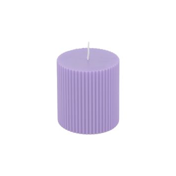 Bougie pilier cannelée - 7 x 7,5 cm - Couleur au choix