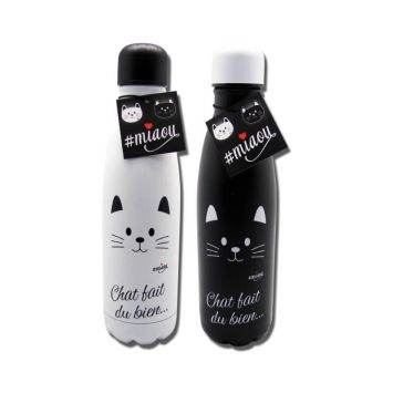 bouteille isotherme chat miaou | jourdefete.com